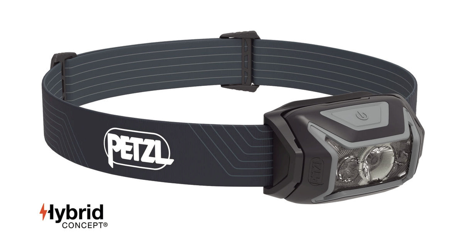 Petzl Actik - Leistungsstarke, einfach zu bedienende Stirnlampe mit rotem Licht. 450 Lumen